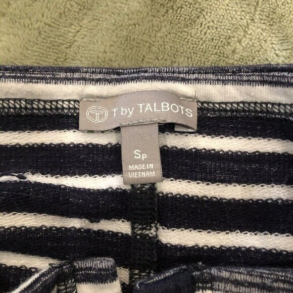 T by TALBOTS Small Multicolor Stripe Shift Dress Sleeveless Cotton Blend Pockets - Picture 10 of 11